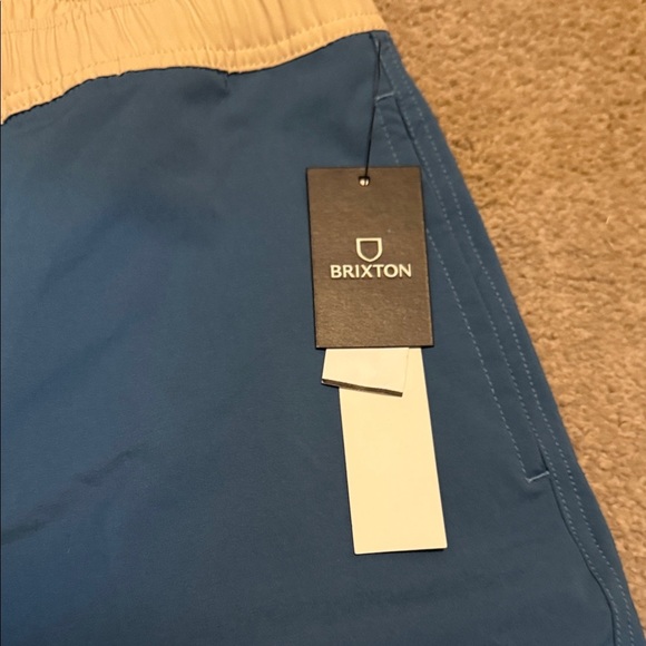 Brixton Men's Teal and Tan Swim Board Shorts - Picture 3 of 10